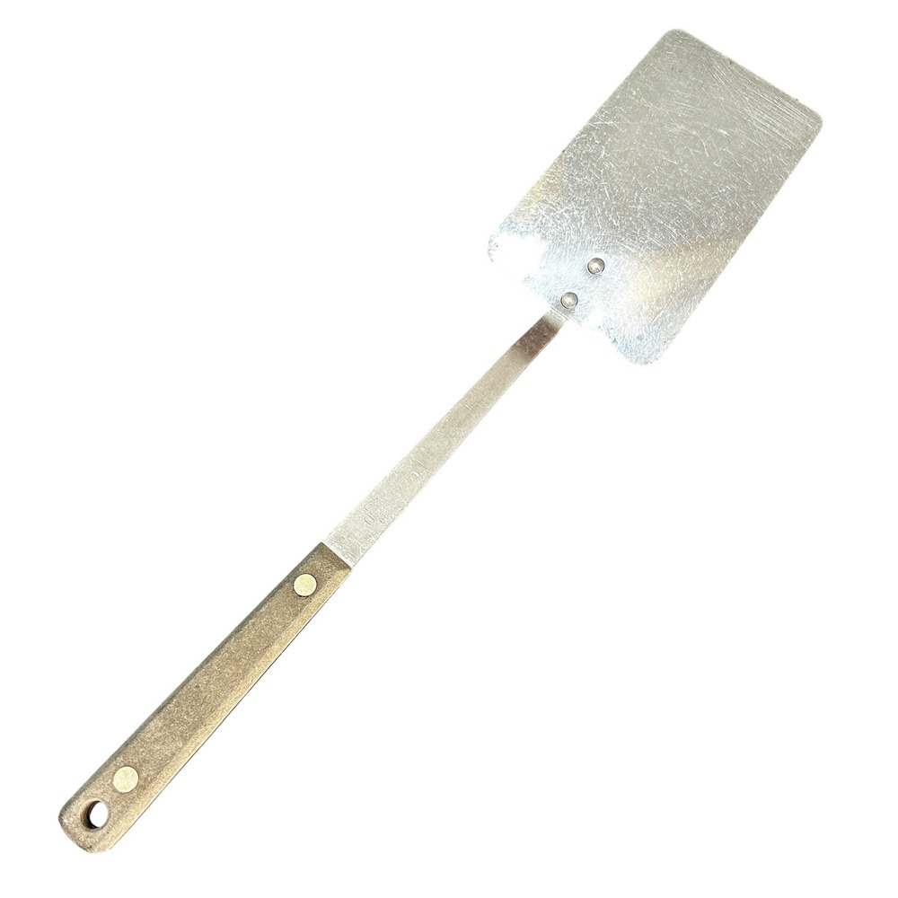 VTG EKCO Stainless Vanadium USA Spatula Turner Black Handle Flat 14 Inch